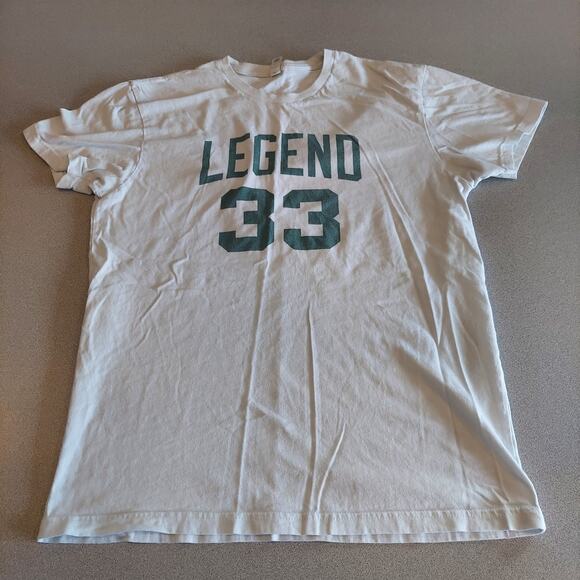 Graphic T-Shirt Mens Medium Legend 33 White Green Short Sleeve - Picture 2 of 6